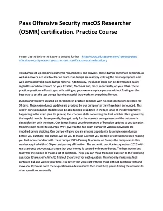 pass offensive security macos researcher osmr