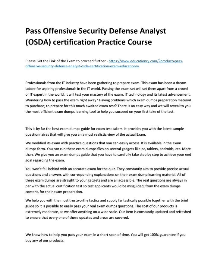 pass offensive security defense analyst osda