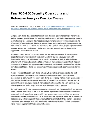 pass soc 200 security operations and defensive