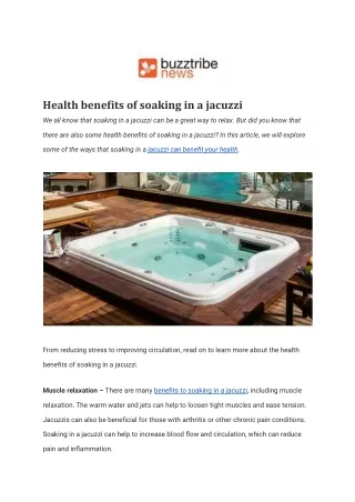 health benefits of soaking in a jacuzzi