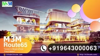 M3M Route 65 Gurgaon | Call +919643000063