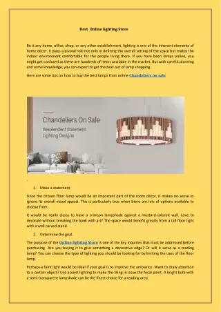 Best  Online lighting Store