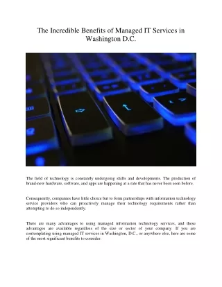 the incredible benefits of managed it services