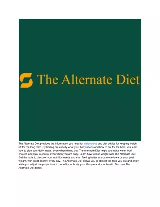 the alternate diet provides the information