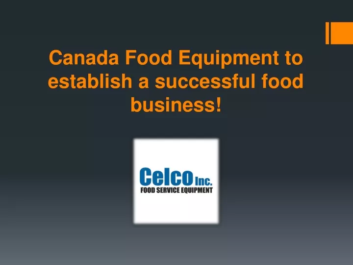 canada food equipment to establish a successful food business