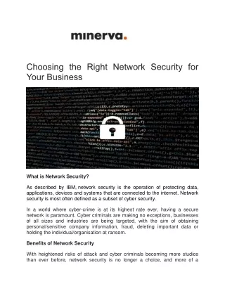 choosing the right network security for your