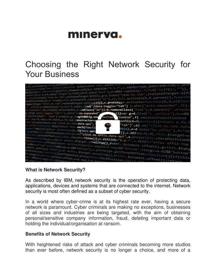 choosing the right network security for your