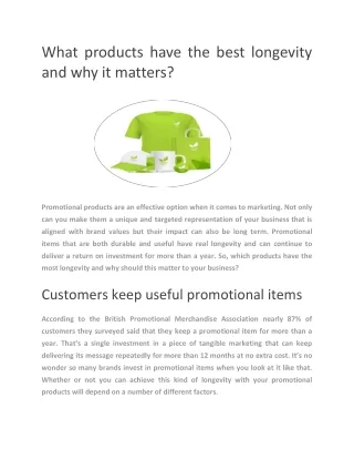 what products have the best longevity
