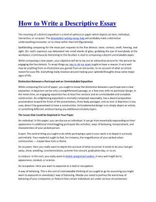 how to write a descriptive essay