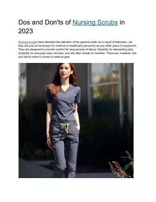 dos and don ts of nursing scrubs in 2023
