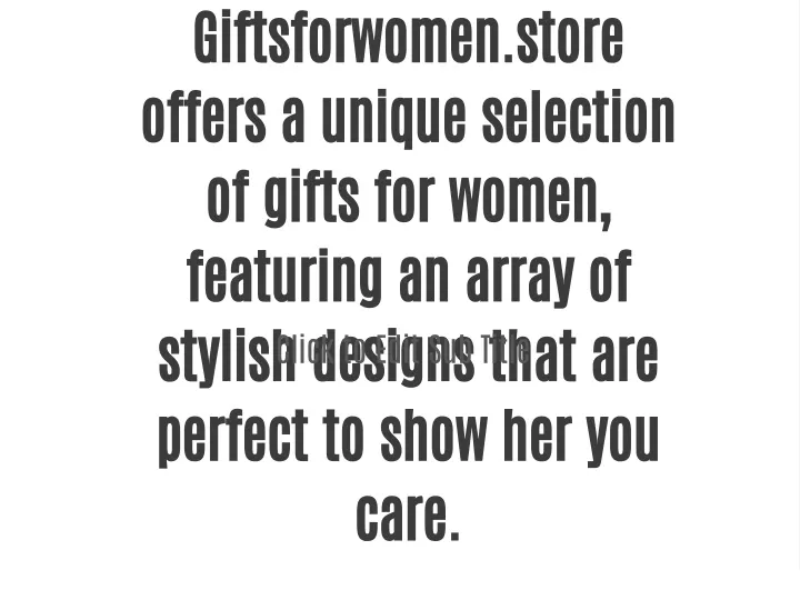 giftsforwomen store offers a unique selection
