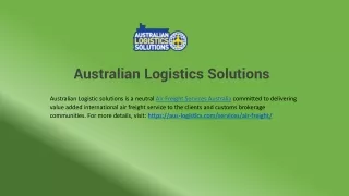 Leading Air Freight Australia Services