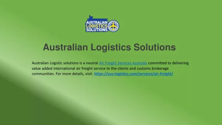 australian logistics solutions