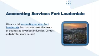 Accounting Services Fort Lauderdale