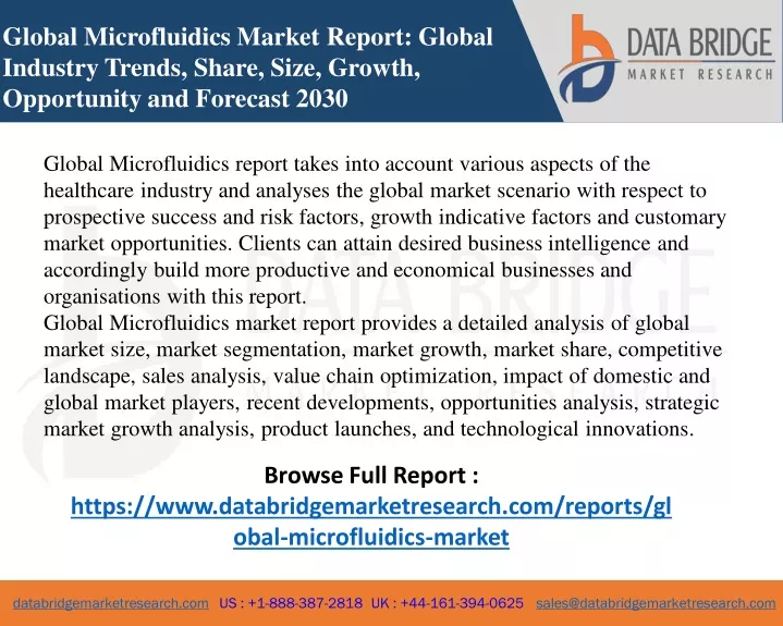 global microfluidics market report global