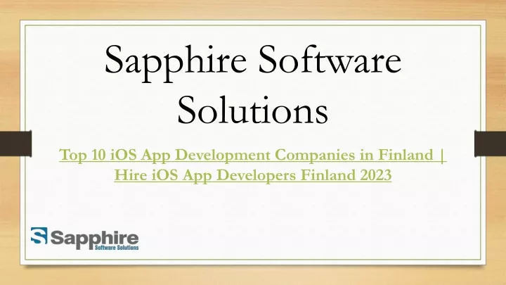 sapphire software solutions