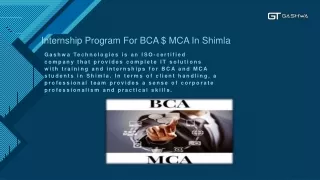 Internship Program For MCA In Shimla