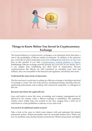 things to know before you invest