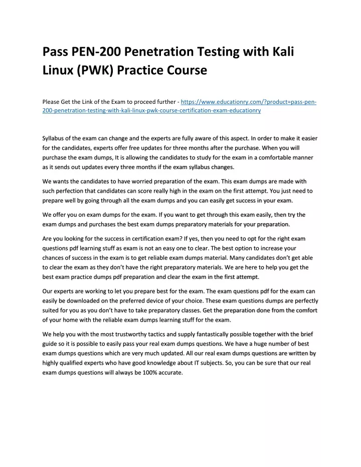 PPT - PEN-200 Penetration Testing With Kali Linux (PWK) Course ...