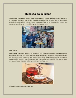 Things to do in Bilbao