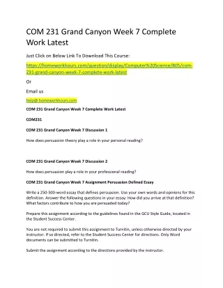 com 231 grand canyon week 7 complete work latest