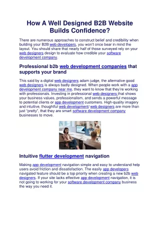 how a well designed b2b website builds confidence