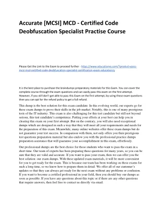 accurate mcsi mcd certified code deobfuscation
