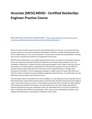 accurate mcsi mdso certified devsecops engineer
