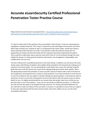 accurate elearnsecurity certified professional