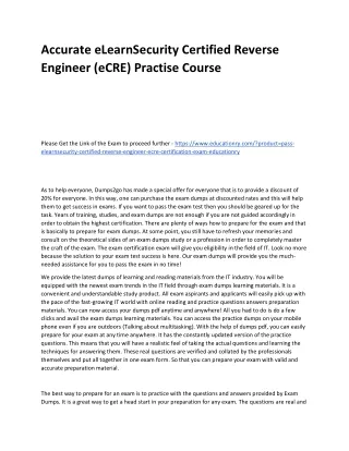 accurate elearnsecurity certified reverse