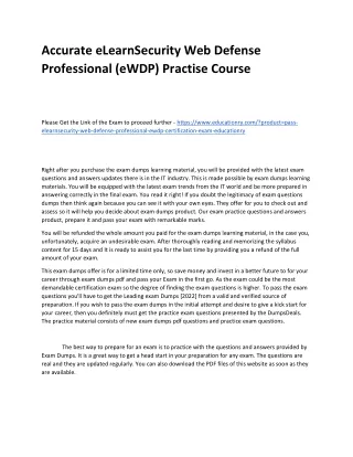accurate elearnsecurity web defense professional
