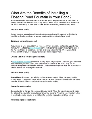 Buy Pond Fountains Online | Pond Fountains