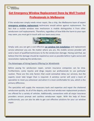 get emergency window replacement done by well