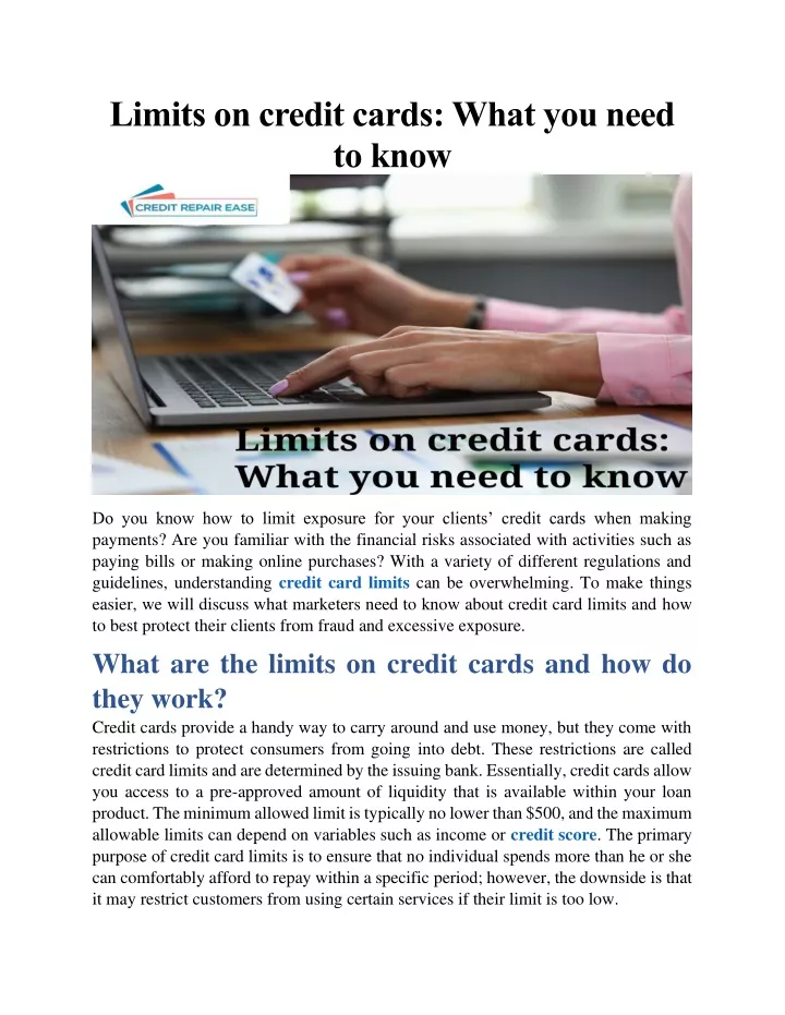 limits on credit cards what you need to know