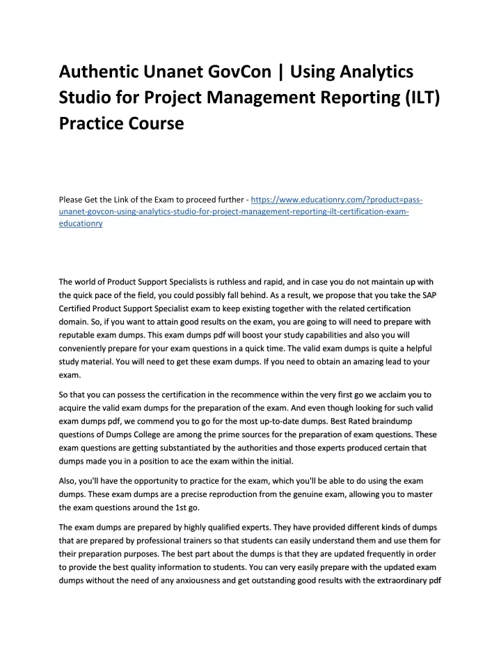 authentic unanet govcon using analytics studio