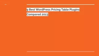 9 best wordpress pricing table plugins