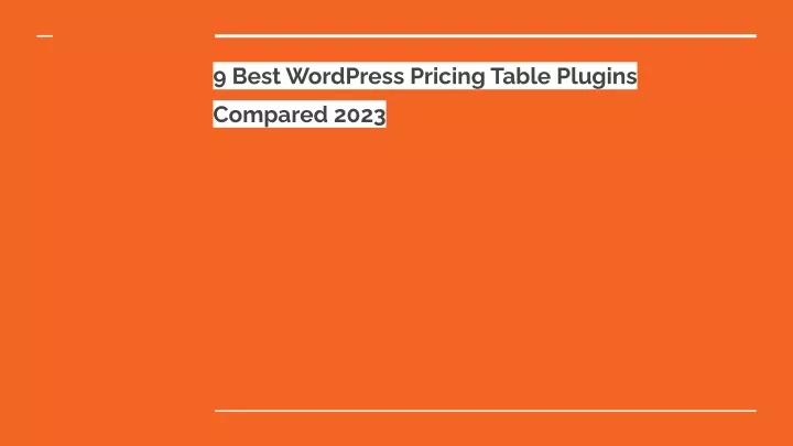 9 best wordpress pricing table plugins