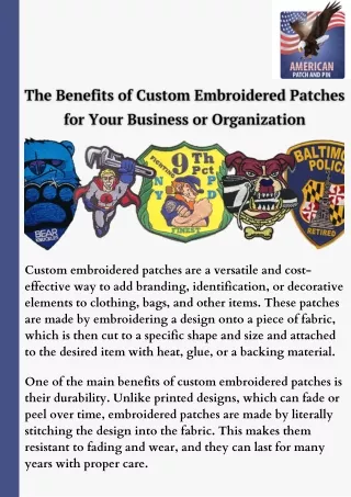 The Benefits of Custom Embroidered Patches for Your Business or Organization