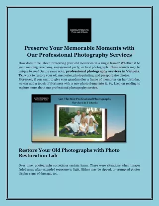 Best Professional Photography Services in Victoria - Avail Now