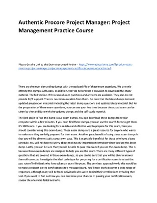 authentic procore project manager project