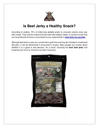 Get the Best Premium Beef Jerky by Pounder.