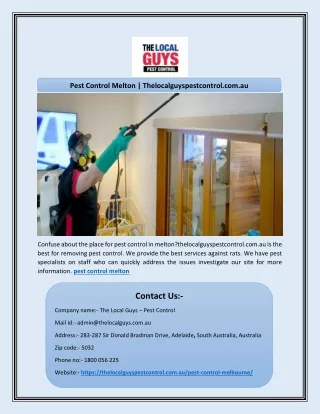 Pest Control Melton | Thelocalguyspestcontrol.com.au