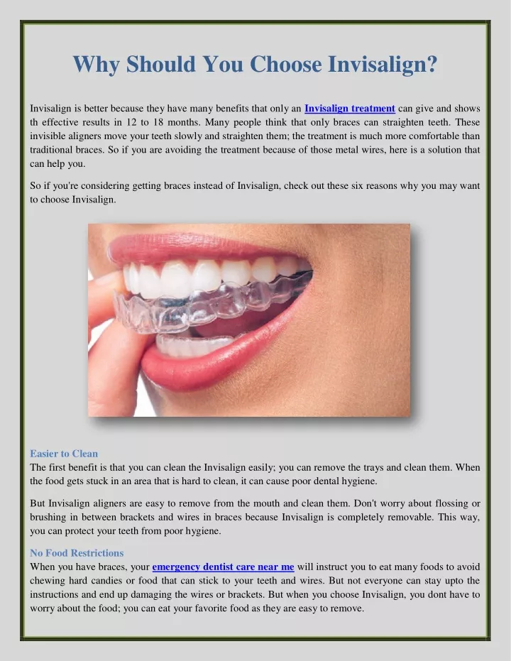 why should you choose invisalign