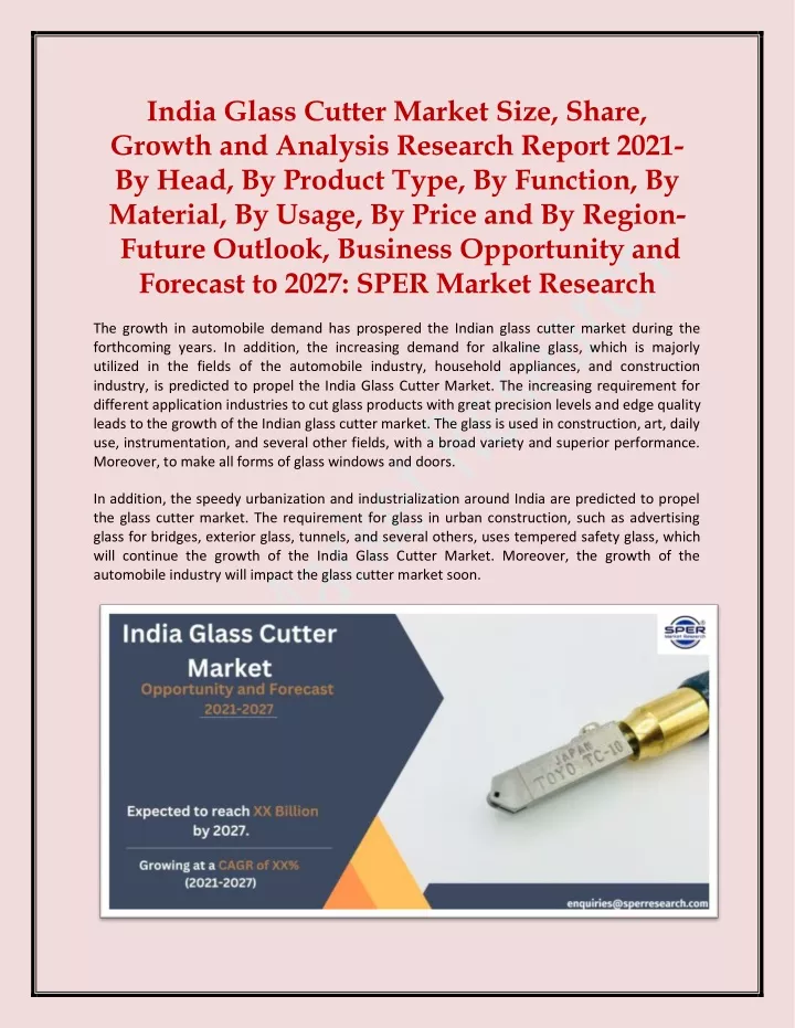 india glass cutter market size share growth