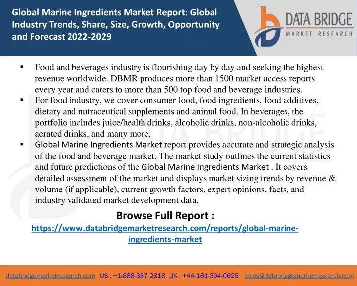 global marine ingredients market report global