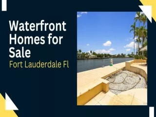 Waterfront Homes for Sale in Fort Lauderdale Fl