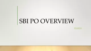 sbi po overview ppt