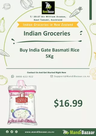 Buy India Gate Basmati Rice 5Kg - Mandi Bazaar