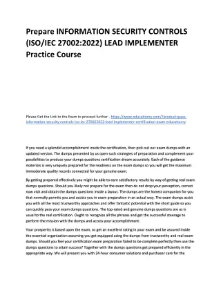 prepare information security controls