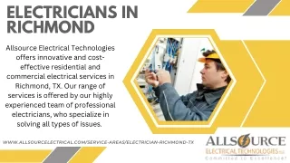Residential or Commercial Electricians in Richmond - Allsource Electrical